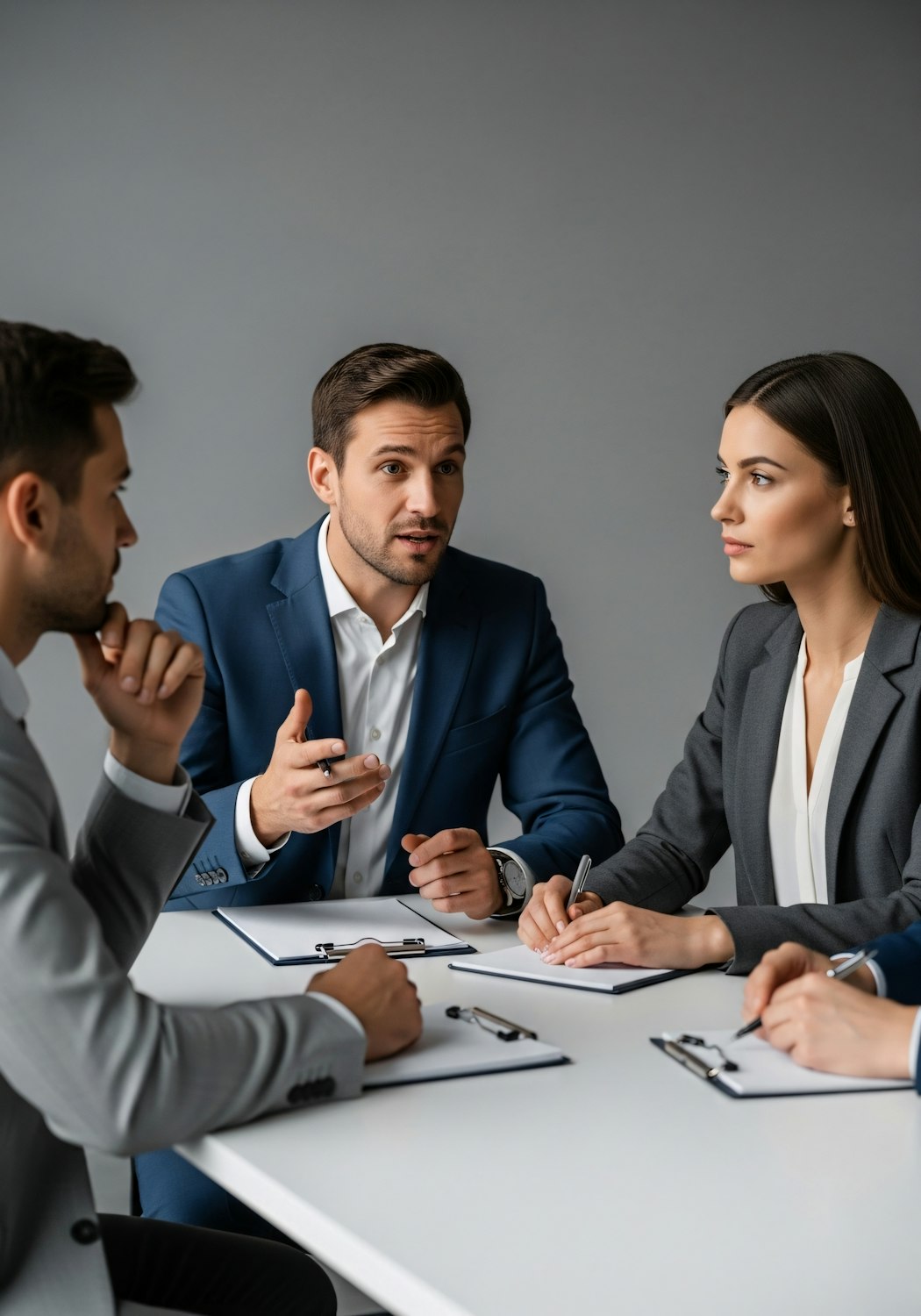 A leader actively listens to a team member, demonstrating empathy and creating a safe space for open discussion.