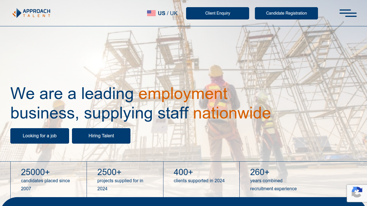 A screenshot of the Approach Talent USA website, featuring resources for job seekers on resume optimization and career tips.